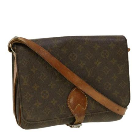 Louis Vuitton Vintage, Brown Canvas Louis Vuitton Cartouchiere Bruin, Dames, Maat:ONE Size,leer