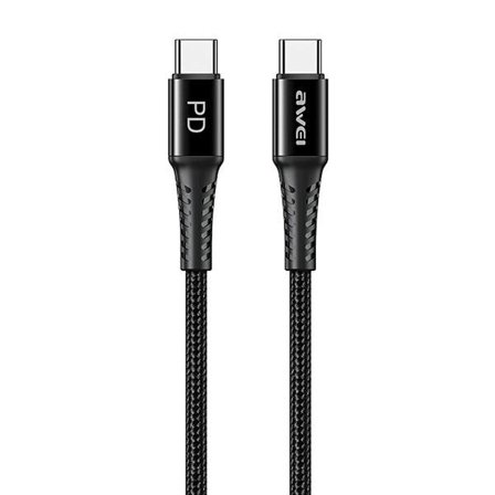 AWEI CL-111T USB-C till USB-C kabel 60W svart/svart