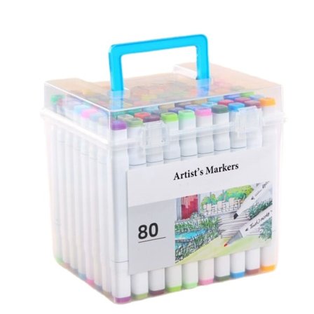 Barnmarkörpennset (PPT-fat vit stång 80 färger)