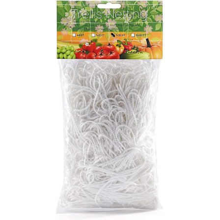 1,67mx 10m Have Netting Polyester Trellis Netting Plant Dot Support Netting til Blomsterklatring (Hvid)