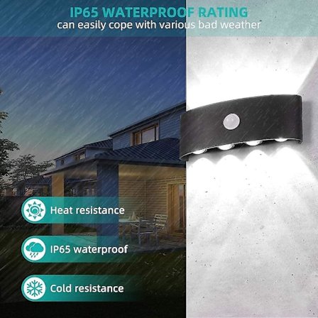 Utomhusvägglampa LED Rörelsedetektor 8W Upp & Ner