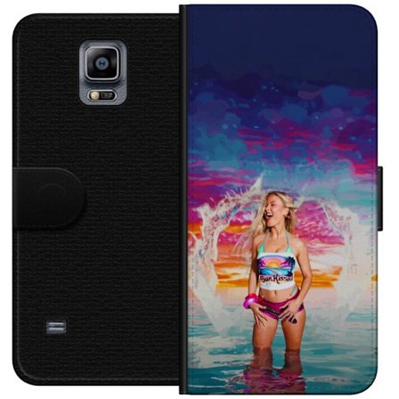 Yhteensopiva Lompakkokotelo Samsung Galaxy Note 4 Vaalea nainen kirjavia rantavaatteita pelaa meressä auringonlaskun aikaan