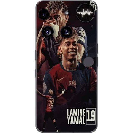 Yhteensopiva Puhelinkuori Nothing Nothing Phone (3) Lamine Yamal FC Barcelonan motivoituneena kolmella voimakkaalla jalkapallotaululla täydellinen Ba