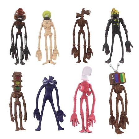 8-pakke Politi Fløyte Figur Leke Ornament