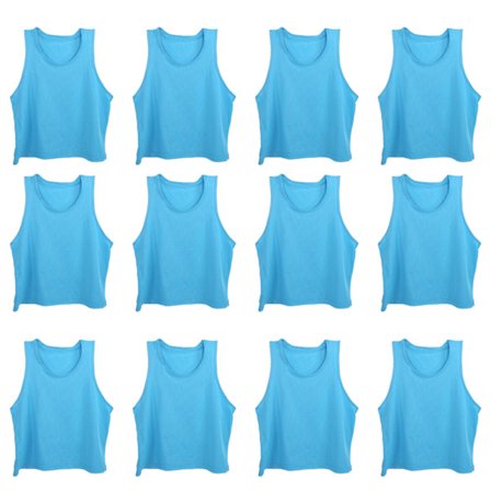 12 stk Treningvest for barn Pustende Mesh Team Practice Pinnies Gratis størrelse for Fotball Basket Utendørs Sport