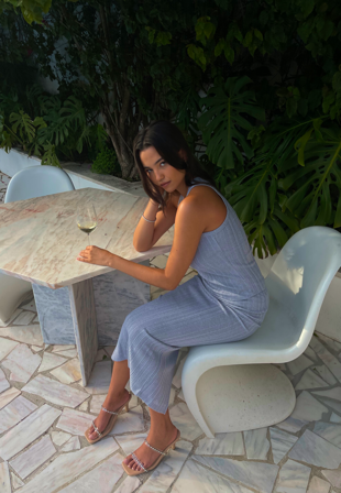 BUBBLEROOM-Sparkling Rib Midi Skirt-XL