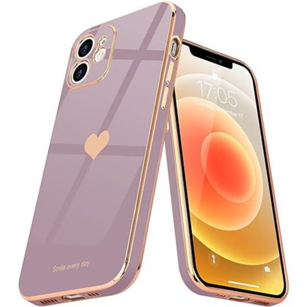 (Lavande)Skal kompatibel med iPhone 12 i galvaniseret silikone O