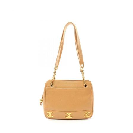 Chanel Vintage Pre-owned Shoulder Väska beige, Dam Vintage Väskor, Dam, Storlek: ONE SIZE