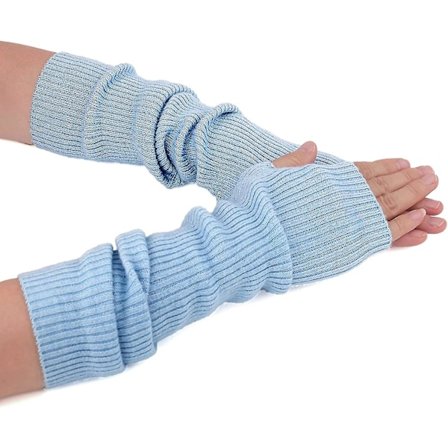 Cashmere Blandet Armvarmer Vinter Fingerløse Handsker Strikkede Lange Ærmer Vante
