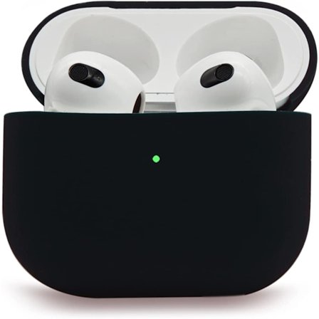 6 stk. svart silikondeksel kompatibelt med Airpods 3, beskyttende deksel