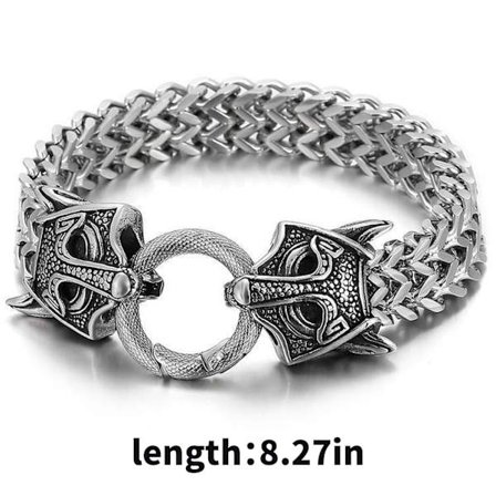 Doro Herrearmbånd, Retro Vikinge Stil Herresmykker, Rustfrit Stål Materiale Pulseras Para Hombres, Ræv