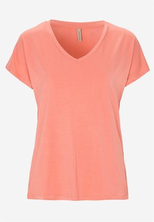 Soyaconcept - Jerseytopp i lyocell i aprikos for damer i størrelse S (38) - Cellbes