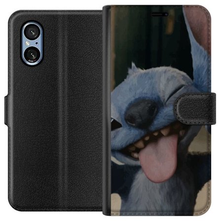 Yhteensopiva Lompakkokotelo Sony Sony Xperia 5 V Stitch Söpö Alien - Sininen Suosikki Ulkoavaruudesta