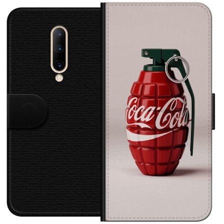 Kompatibel Tegnebogsetui til OnePlus OnePlus 7 Pro Kunstnerisk illustration af Coca Cola granatæble i rødt og grønt, pop art inspireret motiv med l