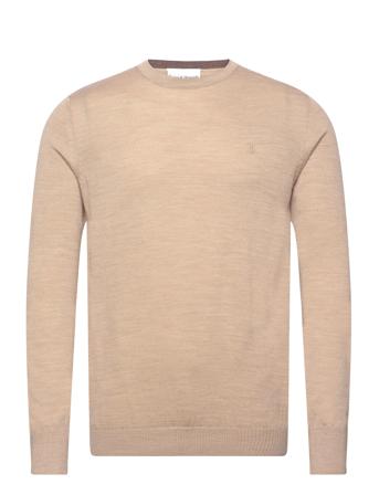 Bs Jupiter Regular Fit Knitwear Strikkegenser M. Rund Krage Beige Bruun & Stengade*Betinget Tilbud