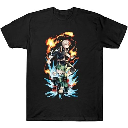 Cosplay My Hero MHA T-paita - 3D-painettu sublimaatio Pyöreäkauluksinen T-paita - Anime- ja Manga Halloween-paita unisex-aikuisille 3X-Large