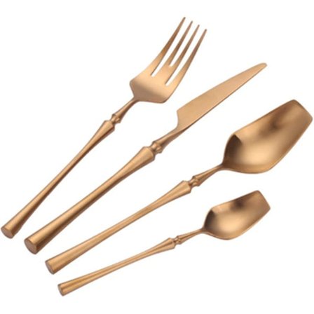Premium Bestiksæt Bestiksæt Rustfrit Stål Moderne Bestik Spisesætsæt Inklusive Gaffel Ske Kniv Premium Spejlpoleret guld KRQ