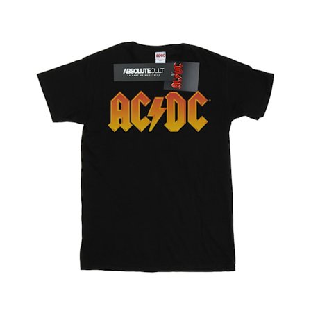 AC/DC Flicklogotyp T-shirt i bomull för flickor 7-8 år Svart