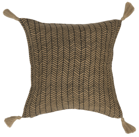 Gustav Ovland Arrow Putetrekk Jute Sort 50x50