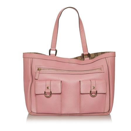 Gucci Vintage, Pre-owned Abbey Iris Leather Tote Bag Roze, Dames, Maat:ONE Size