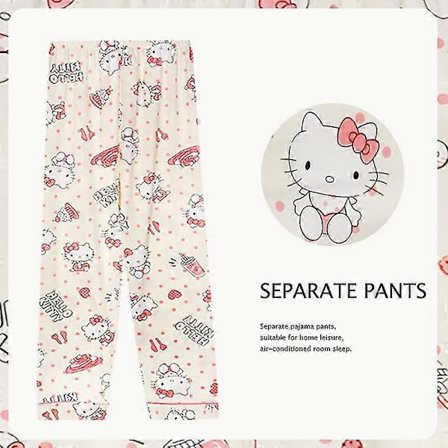 Anime Sanrio Pyjamas Byxor Tecknade Underdelar Sovkläder Långa För Par Bekväma Lösa Hemmabyxor Tunna Pyjamasbyxor-lingling}