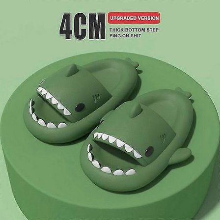 2022 Haj Slippers Skridsikre Badesandaler Bløde Sommersandaler Til Mænd Kvinder Grøn 38-39