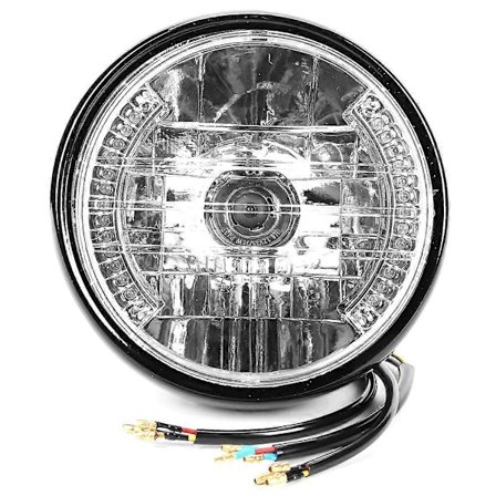 7'' H4 Motorsykkel Frontlykt Blinklys LED Forlykt