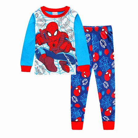 2-delat Spiderman pyjamas för barn, nattkläder, t-shirt och byxor, set 100 cm
