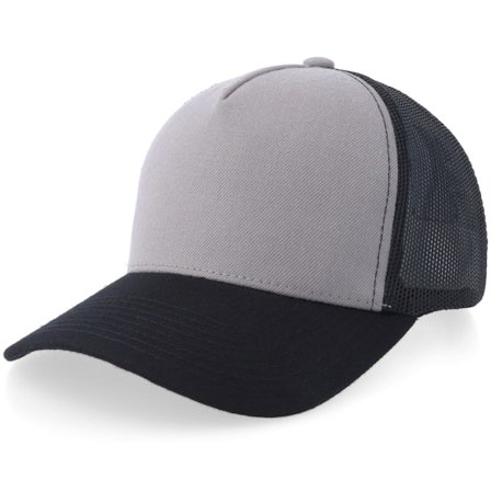 Equip - Blank Light Grey/Black A-frame Trucker Trucker Grey Cap - @ Hatstore