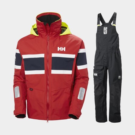 Odzież żeglarska Helly Hansen Salt Original + Pier 3.0 Coastal, Red + Ebony, męska, XX-Large - Jachtowa