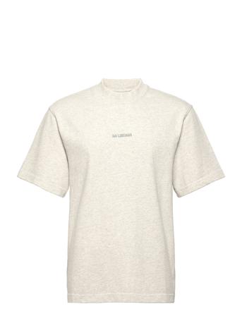 Distressed Tee Short Sleeve Logo White HAN Kjøbenhavn Clothing
