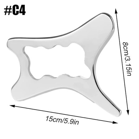 Lång Gua Sha-massagestav i rostfritt stål, skrapningsverktyg för kroppsmuskler, mot celluliter, lymfdränage och kroppsskulptering