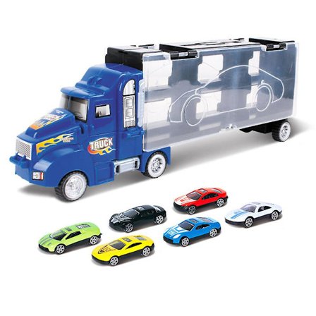 Transportbil til lastbil legetøj med 12 mini legeringsfarvede hjul til biler