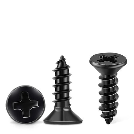 100 stk. skruer i rustfritt stål 18-8 A2 kryssforsenket hode PH 4 x 16 mm Svarte selvskruende skruer, rustfritt svart oksid DIY treskrue [DB]