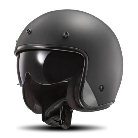 Casque Jet LS2 OF601 Bob II Noir Mat M