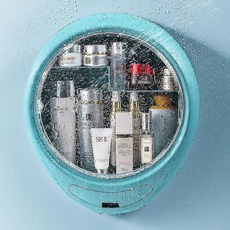 Baderomsveggmontert sminkeorganisator, slagfri oppbevaring