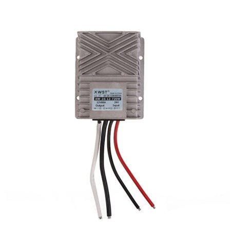 DC24V till 12V Strömomvandlare 10A-70A Valbar med LED-slingor Vattentät och Tålig Aluminiumlegering för Billjud