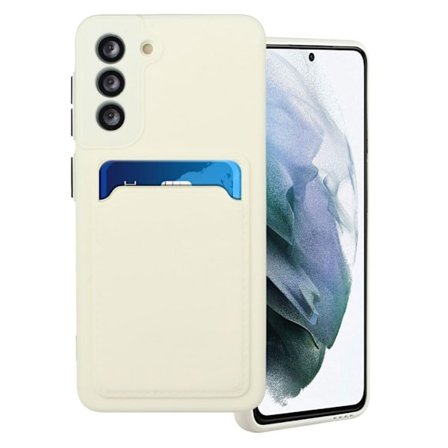 Card Holder Suojakuori For Samsung Galaxy S21 - Valkoinen