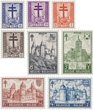 Belgien 1951 - Postfrisk - OBP 868/75