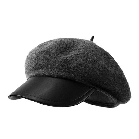 Ull Filt Visir Lue Beret SVART