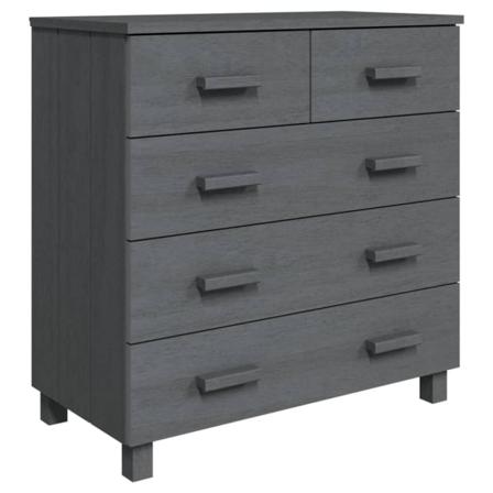 Vidaxl Skänk Mörkgrå 79x40x80 Cm Massiv Furu Grå