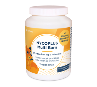 Nycoplus Multi barn tyggetabletter med tropisk smak 100 stk