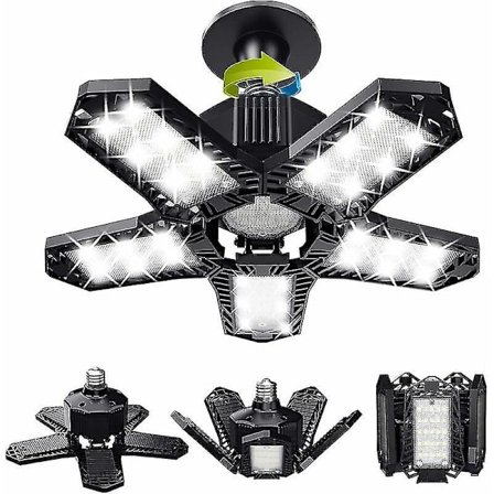 Deformerbar garasje LED-sett - 120W 12000lm verksted taklamper