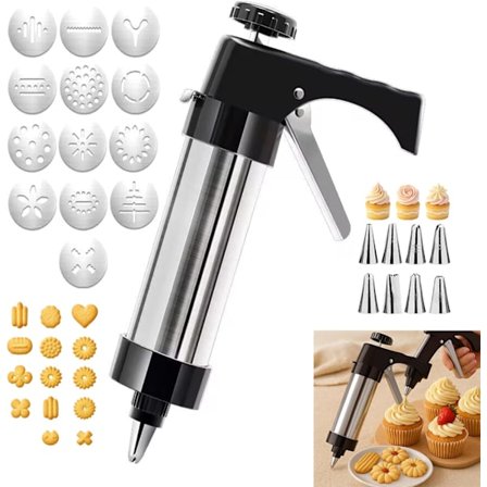 Kagedejspresse, kageekstruder, smør-sprøjtepistol, sprøjtedyser, smelte-i-munden bageværktøj, husholdningsbagekitsforme