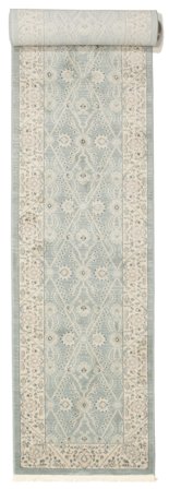 Ziegler Madison 80X500 Klein Lichtblauw/Crème Beige Bloemen Loper Vloerkleed