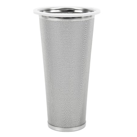 304 Rostfritt Stål Kallbryggt Kaffefilter Kon Mesh med Vit Gummitätning, Hållbar Kaffebryggare för Fruktdrycker 8x15cm (Fww)