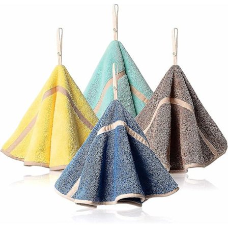 4 stk Henge Håndklær Sløyfe Absorberende Korallfleece Bad