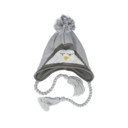 New Era - Grå pom Beanie - Kids Child Grey Trapper Pom @ Hatstore