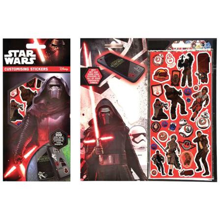 Star Wars 300st Klistermärken Återanvändbara Vinyl Stickers Svart One Size