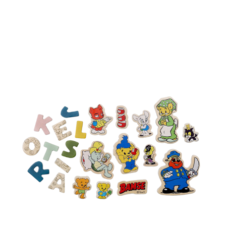 BAMSE MAGNETBOKSTÄVER OCH FIGURER Träleksaker Unisex Flerfärgad S